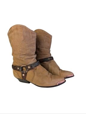 Vintage Zodiac USA Leather Cowboy Boots With Feather Harness | Western Moto | 7